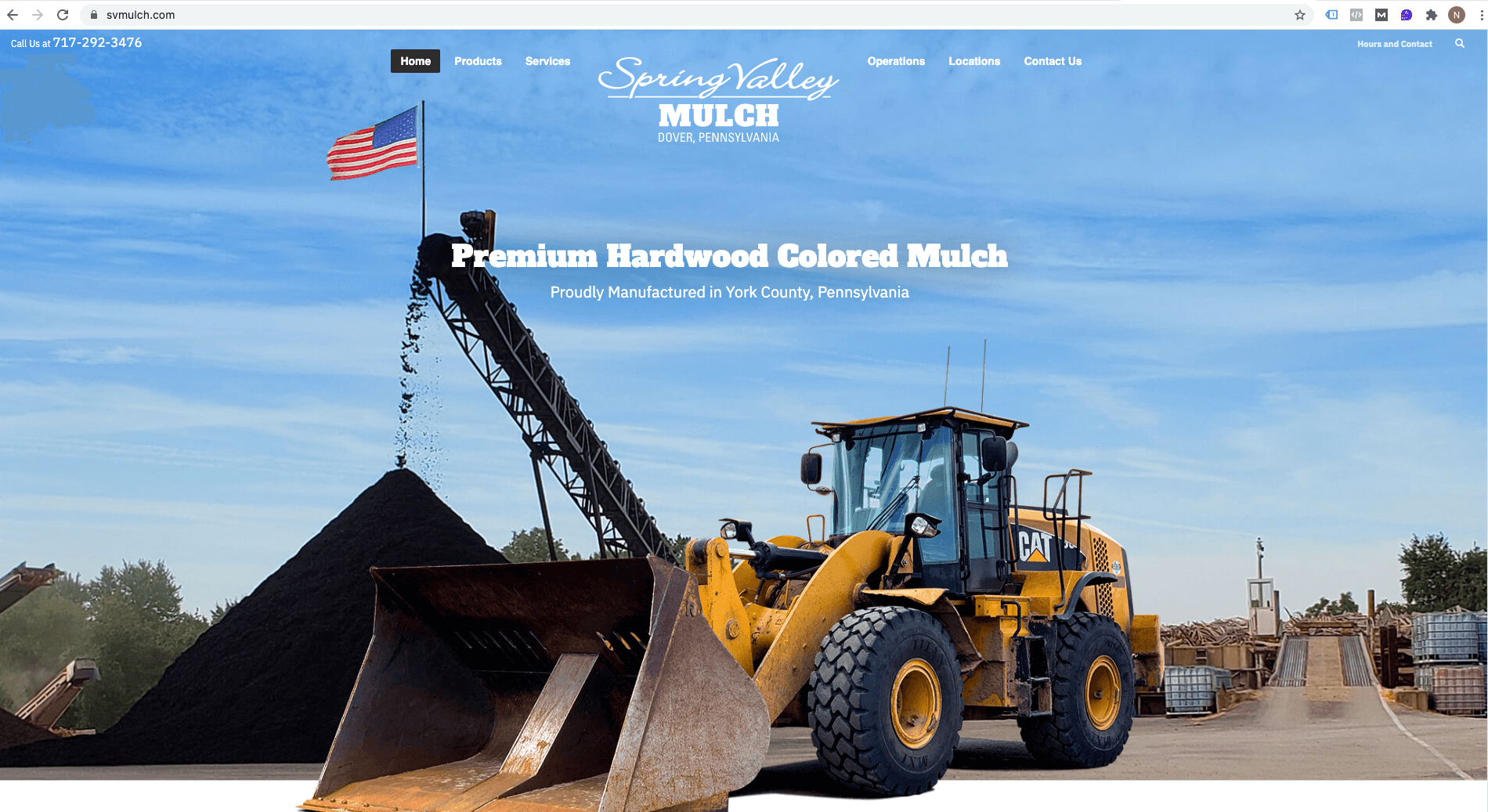 Spring Valley Mulch homepage design
