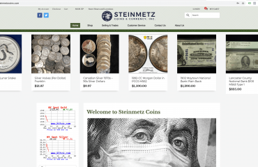 steinmetzcoins.com logo and site design