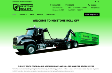 Keystone Roll Off dumpster rental website design